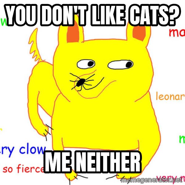 Grumpy Cat  meme: You don't like cats? / me neither