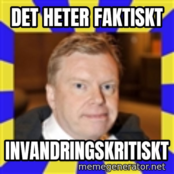 Lars Isovaara Sd meme: Det Heter faktiskt / InvandringskritisKt