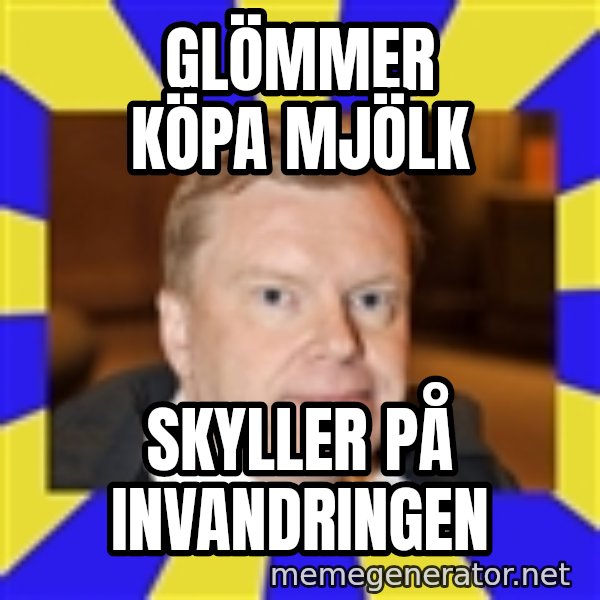 Lars Isovaara Sd meme: Glömmer köpa mjölk / skyller På Invandringen