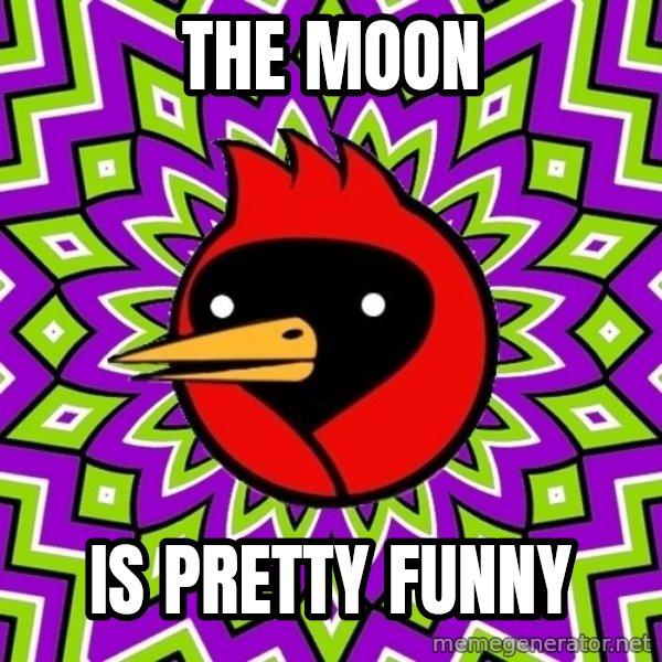 Omsk Crow meme: the moon / is pretty funny