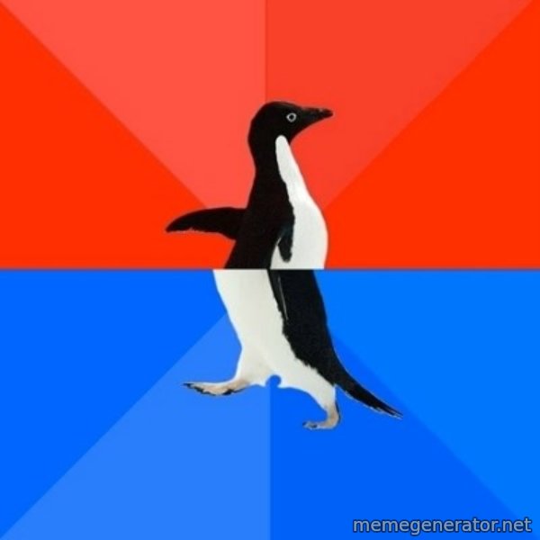 Socially Awesome Awkward Penguin meme: 