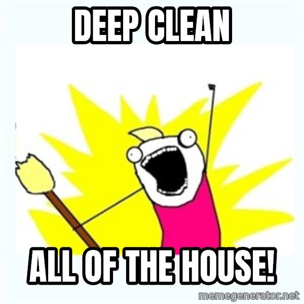 All the things meme: Deep Clean / All of the house!