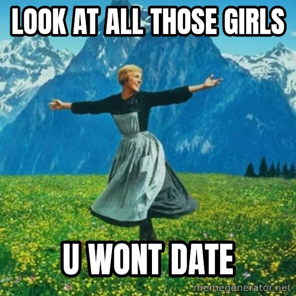 Look at All the Fucks I Give meme: look at all those girls / u wont date
