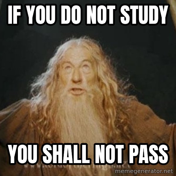 You shall not pass meme: IF YOU DO NOT STUDY / YOU SHALL NOT PASS