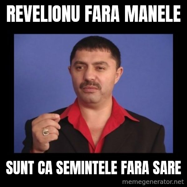 Manelistul Nicolae Guta meme: revelionu fara manele / sunt ca semintele fara sare