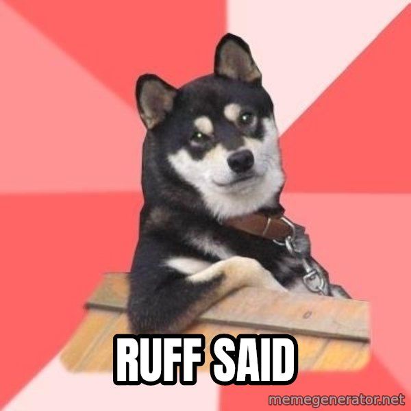 Cool Dog meme: Ruff Said