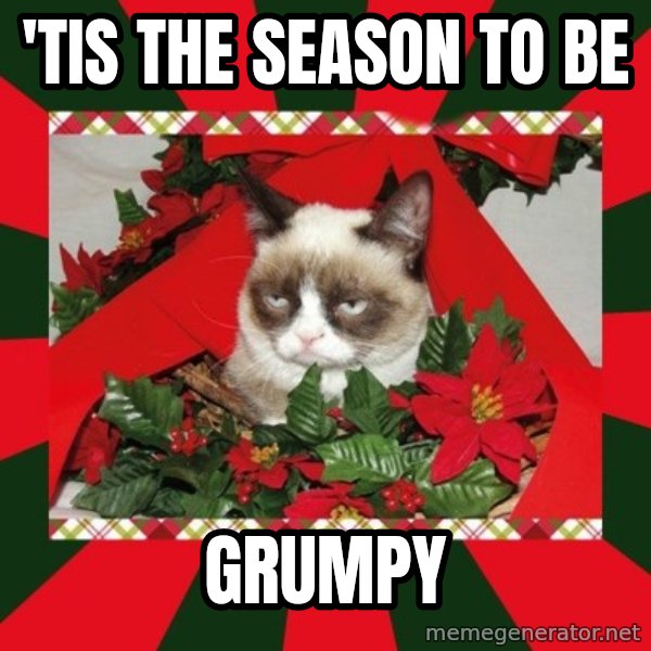 GRUMPY CAT ON CHRISTMAS meme: 'tis the season to be / grumpy
