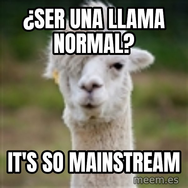 Hipster Llama meme: ¿ser una llama normal? / it's so mainstream