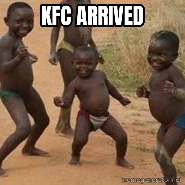 african children dancing meme: KFC ARRIVED
