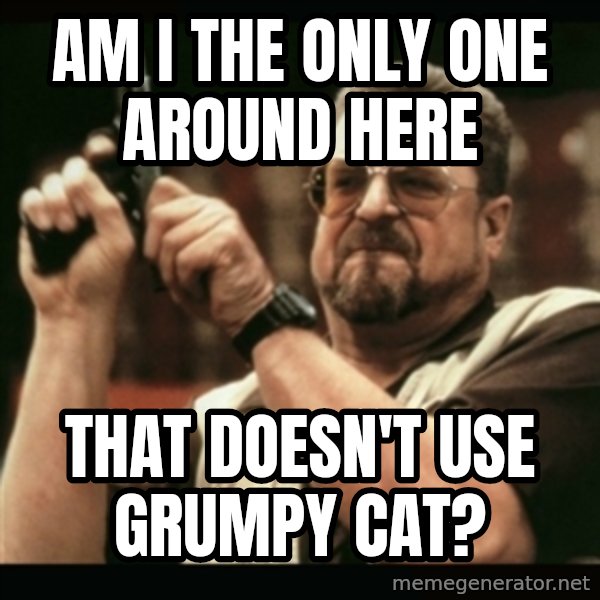 am i the only one around here meme: am i the only one around here / that doesn't use grumpy cat?