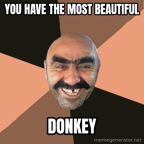 Provincial Man meme: You have the Most Beautiful / Donkey