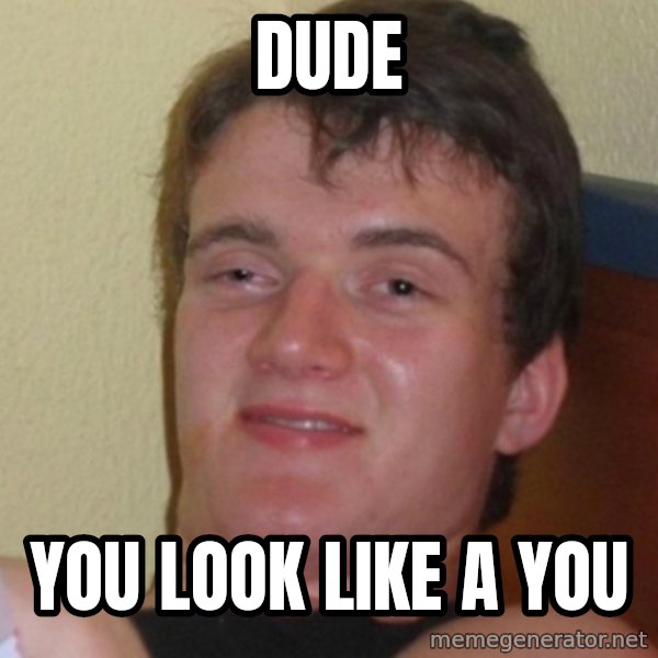 Stoner Stanley meme: Dude / you look like a you