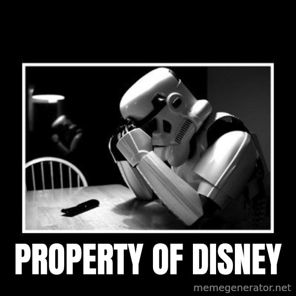 Sad Trooper meme: PROPERTY of disney