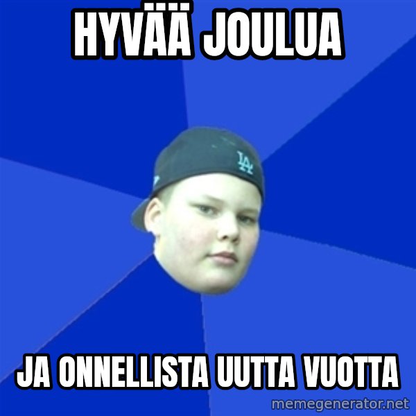 Jonnen Neuvo meme: hyvää joulua / ja onnellista uutta vuotta
