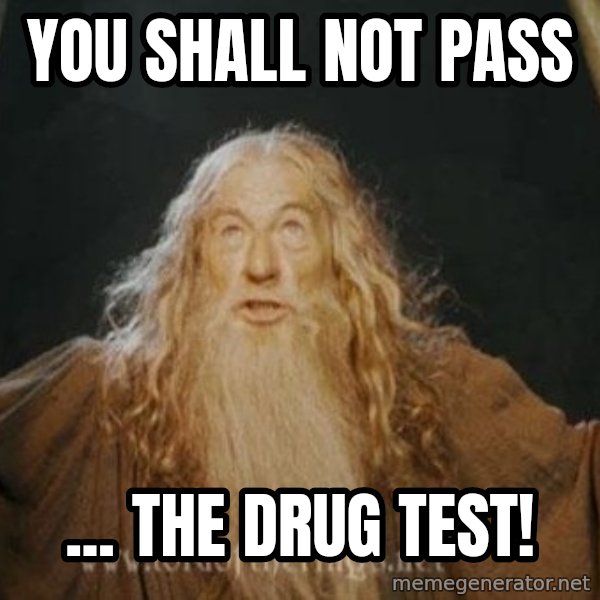 You shall not pass meme: YOU SHALL NOT PASS / ... THE DRUG TEST!