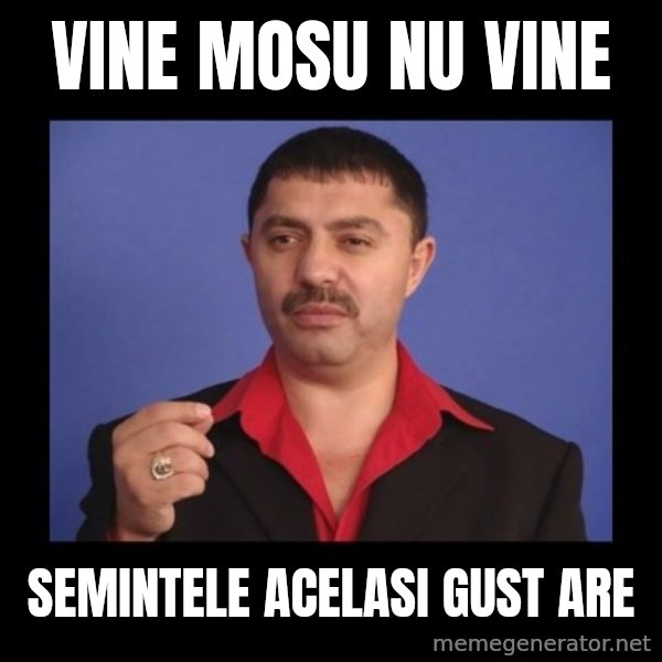 Manelistul Nicolae Guta meme: vine mosu nu vine / semintele acelasi gust are