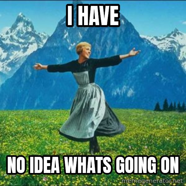 Look at all the things meme: I HAVE / No idea whats going on