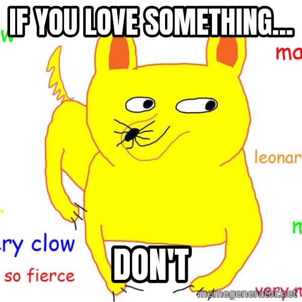 Grumpy Cat  meme: if you love something... / don't
