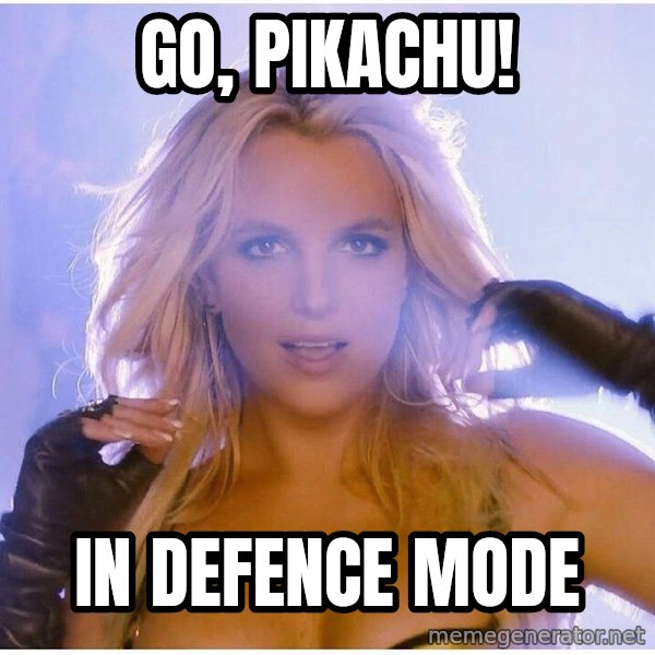 Professor Oak meme: go, pikachu! / in defence mode