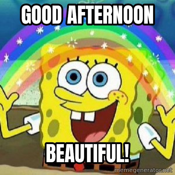 Imagination meme: Good afternoon / BeAutiful!