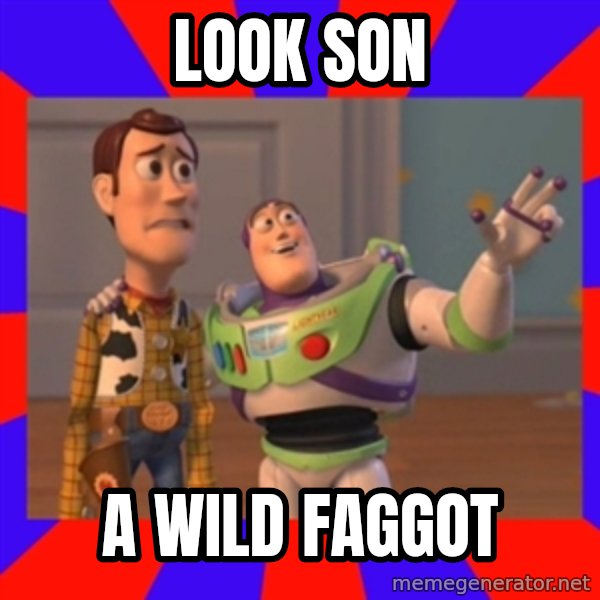 X, X Everywhere  meme: LOOK SON / A WILD FAGGOT