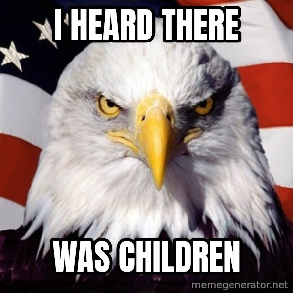 American Pride Eagle meme: I HEARD THERE / WAS CHILDREN