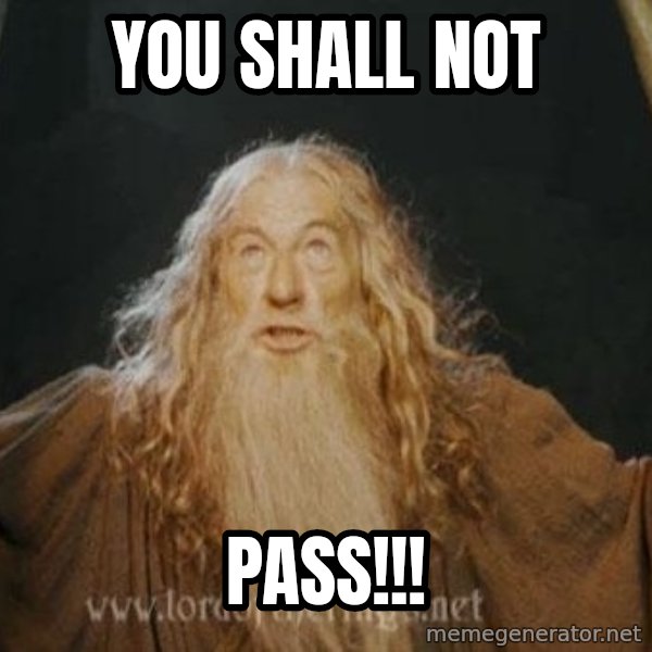 You shall not pass meme: YOU SHALL NOT / PASS!!!