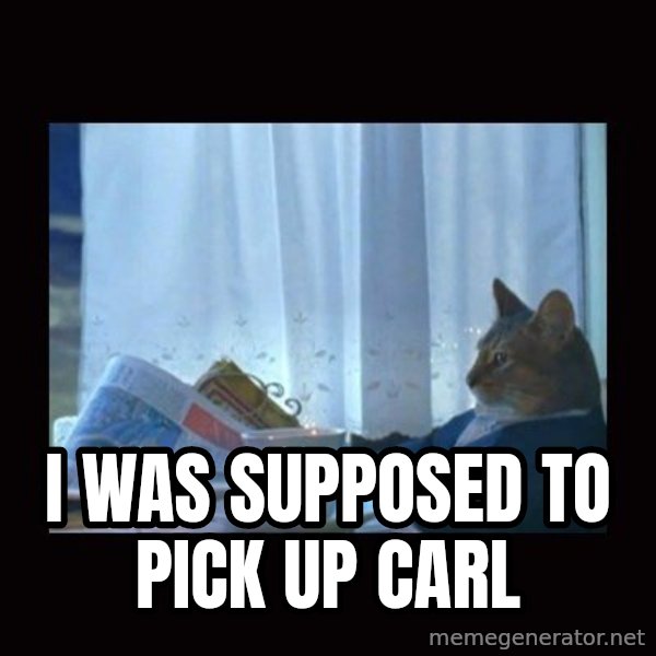 i should buy a boat cat meme: I was supposed to pick up carl