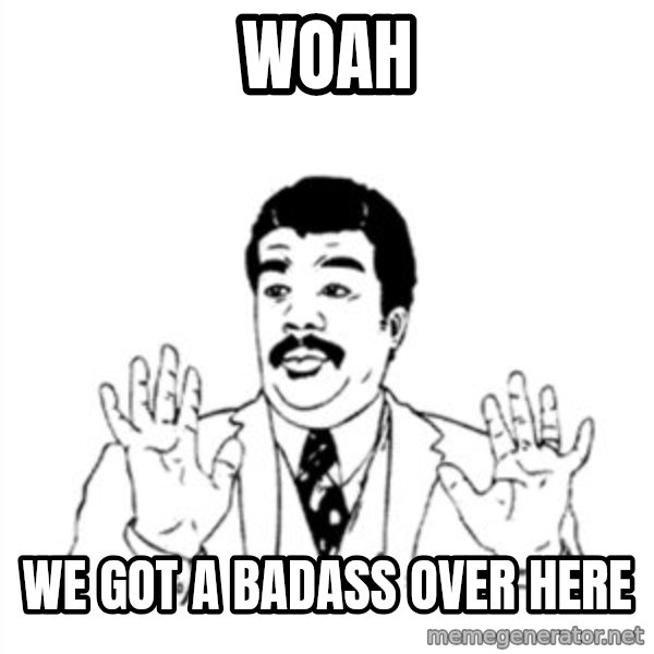 aysi meme: WOAH / WE GOT A BADASS OVER HERE