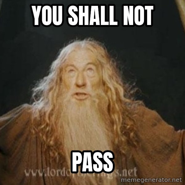 You shall not pass meme: YOU SHALL NOT / PASS