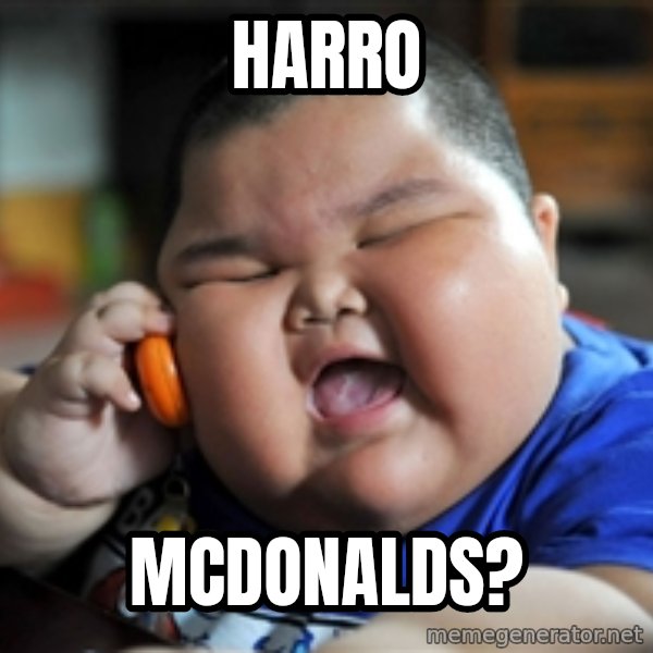 fat chinese kid meme: HARRO / McDONALDS?