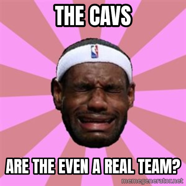 LeBron James meme: the cavs / are the even a real team?