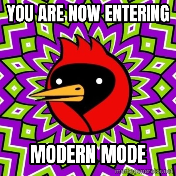 Omsk Crow meme: YOU ARE NOW ENTERING / MODERN MODE