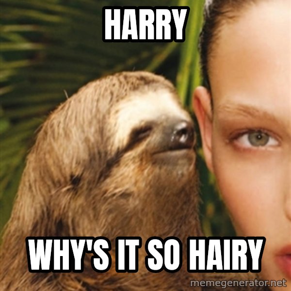 The Rape Sloth meme: HarRy / Why's it so hairy