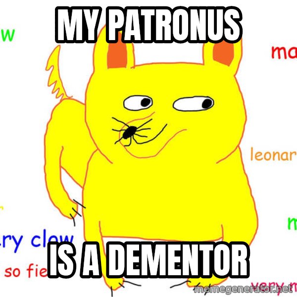 Grumpy Cat  meme: my patronus / is a dementor