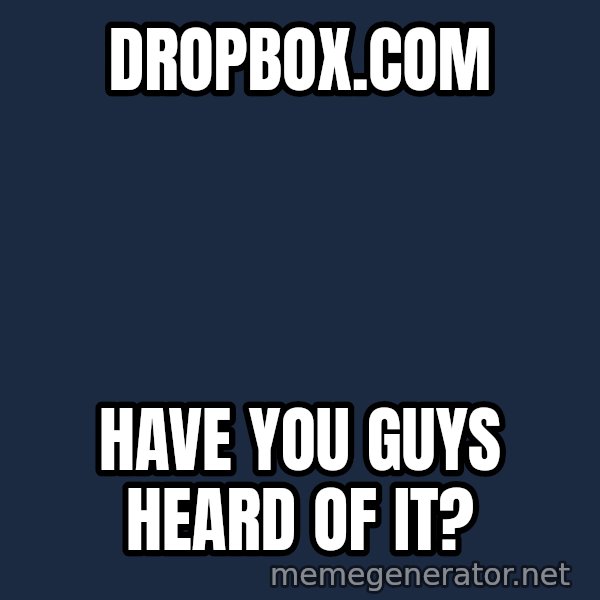 Zach Morris meme: dropbox.com / Have you guys heard of it?
