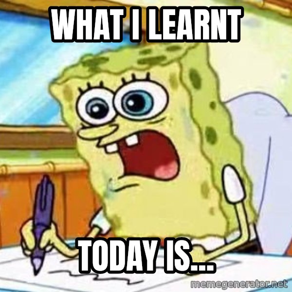 Spongebob What I Learned In Boating School Is meme: WHAT I LEARNT / TODAY IS...