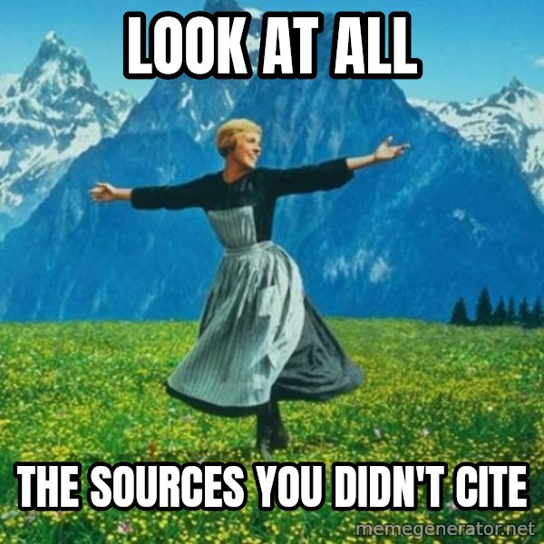 Look at All the Fucks I Give meme: Look at all / The sources you didn't cite