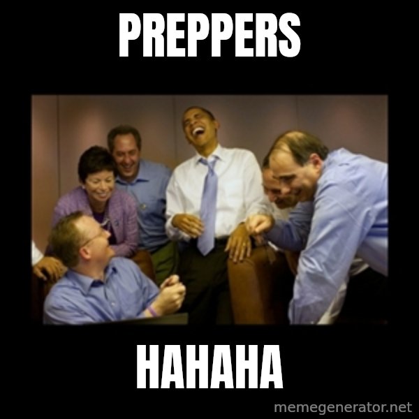 obama laughing  meme: Preppers / hahaha