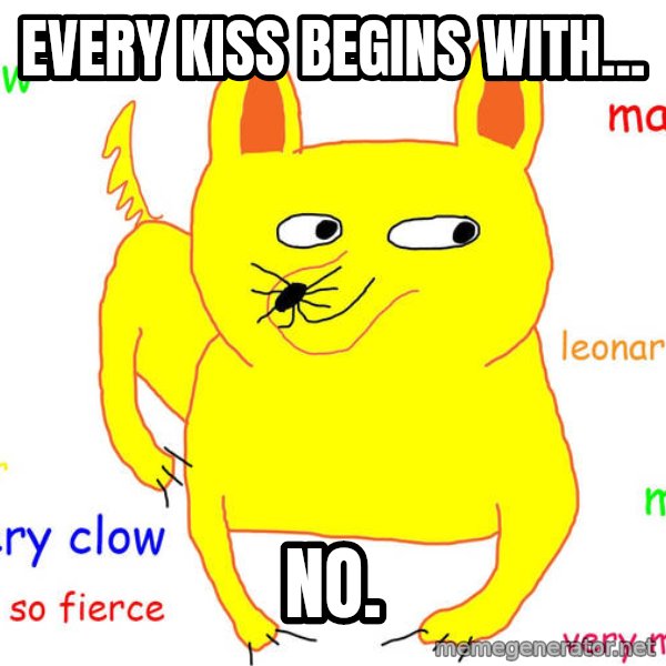 Grumpy Cat  meme: Every kiss begins with... / No.