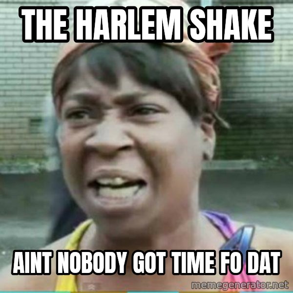Sweet Brown Meme meme: the harlem shake / aint nobody got time fo dat