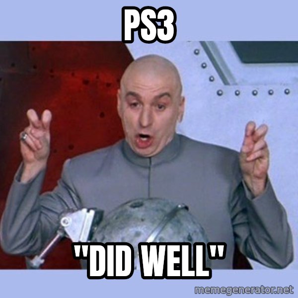 Dr Evil meme meme: ps3 / "did well"