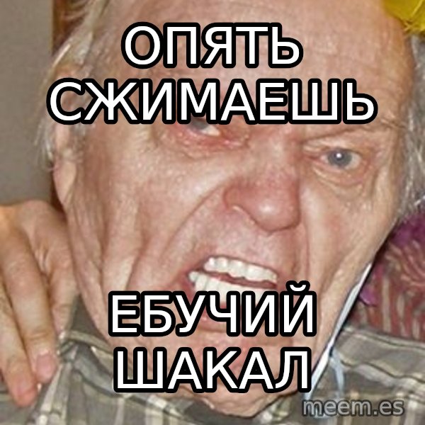 Grumpy Grandpa meme: опять сжимаешь / ебучий шакал