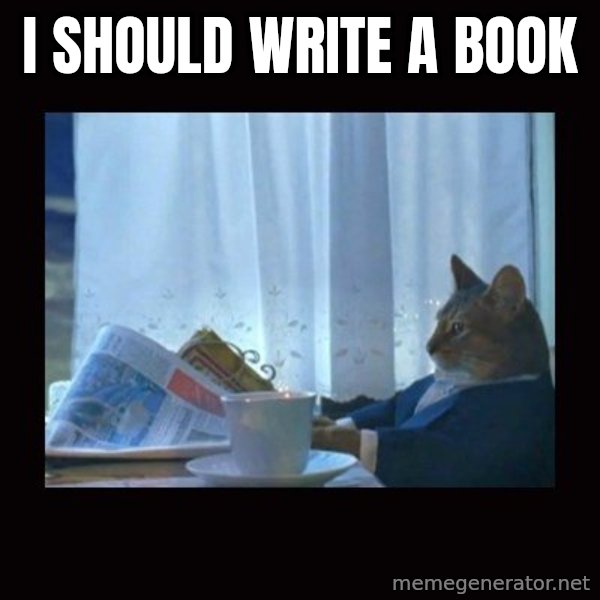i should buy a boat cat meme: I should write a book