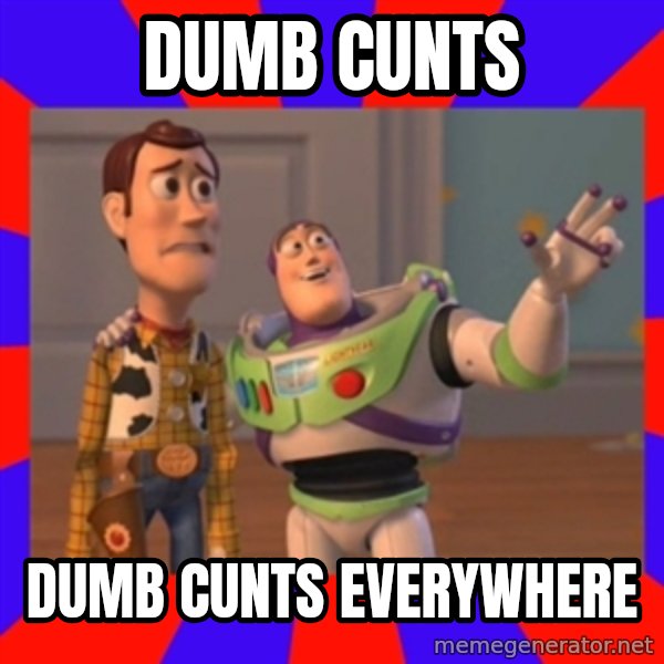 X, X Everywhere  meme: DUMB CUNTS / DUMB CUNTS EVERYWHERE