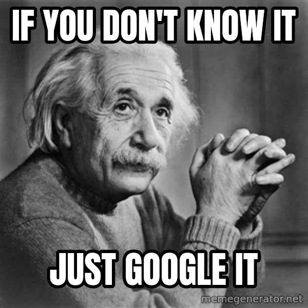 Albert Einstein meme: if you don't know it / just google it