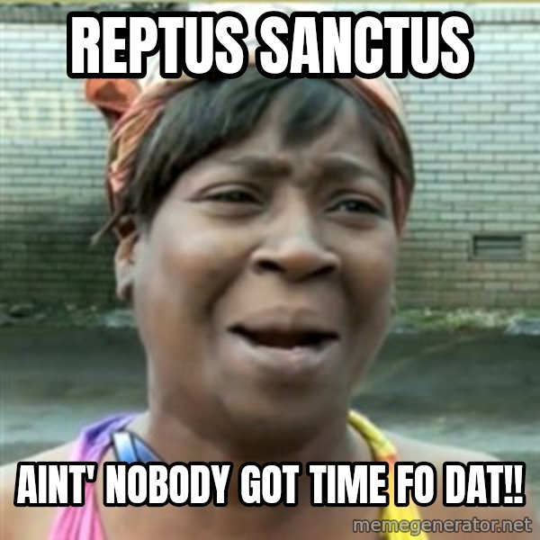 Ain't Nobody got time fo that meme: Reptus Sanctus / Aint' nobody got time fo dat!!