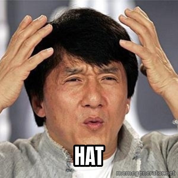 Confused Jackie Chan meme: HAT