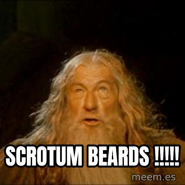 Gandalf meme: Scrotum beards !!!!!