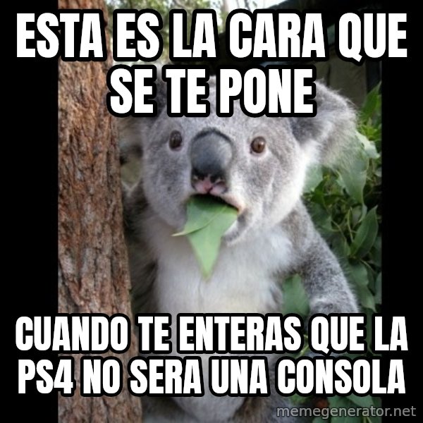 Koala can't believe it meme: esta es la cara que se te pone / cuando te enteras que la ps4 no sera una consola